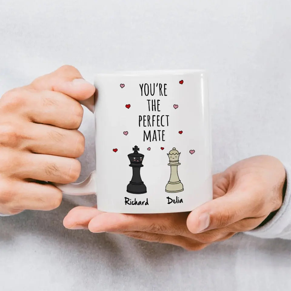 Personalized Valentine Gifts - You're The Perfect Mate, Chessmate, Husband and Wife, Personalized Mug/Accent Mug, Anniversary Gift | 312IHPBNMU1354
