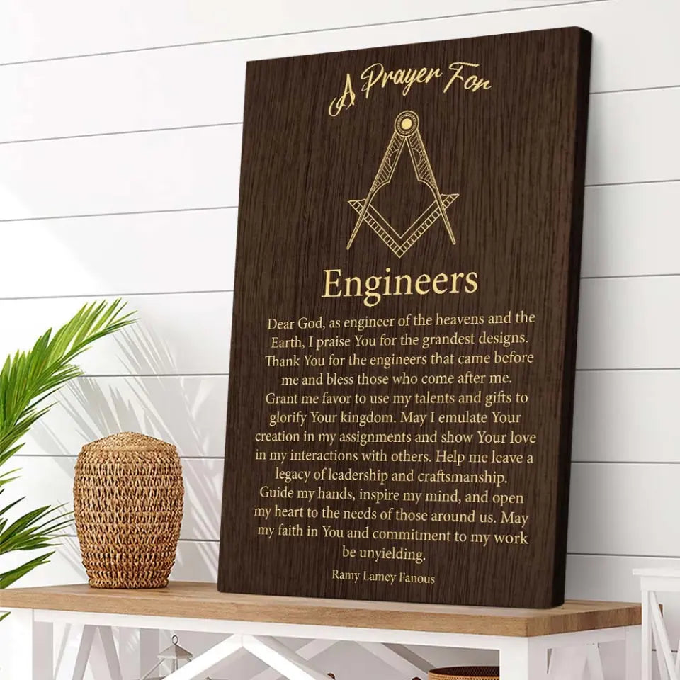 A Prayer For Engineers Quote About Confirmation - Custom Canvas Poster - Anniversary Gift For Coworkers