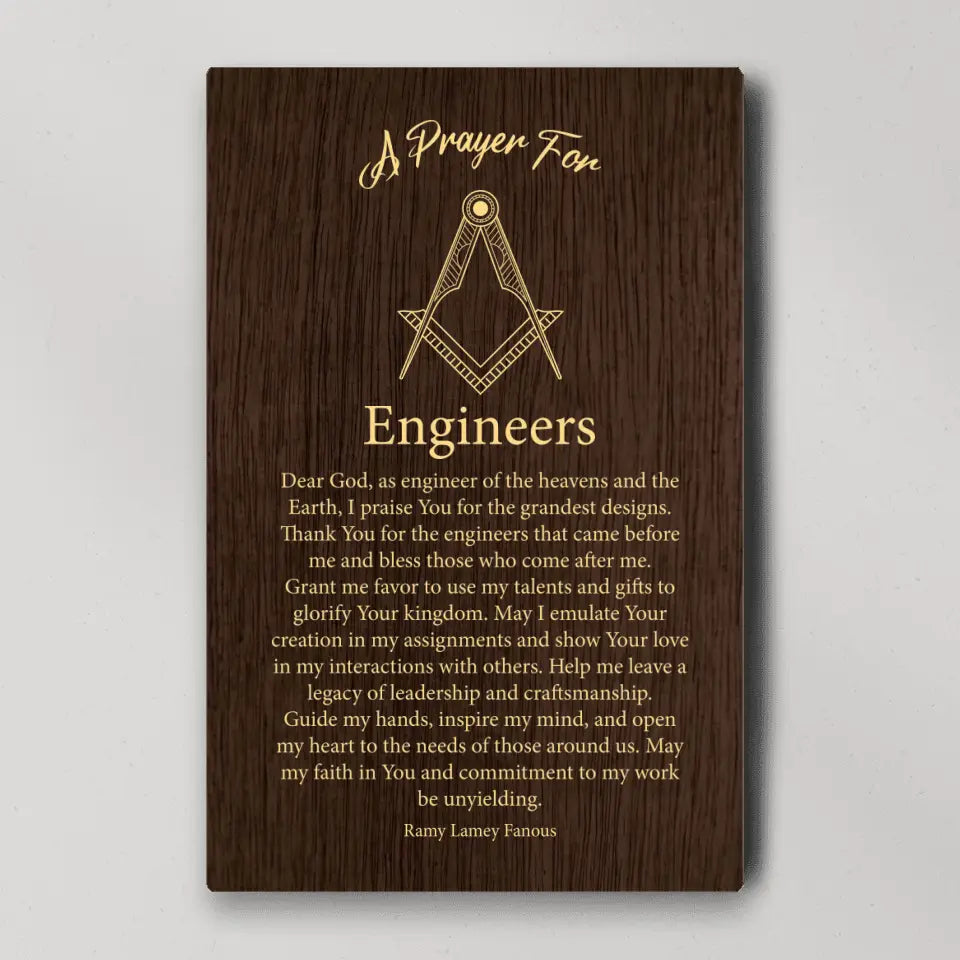 A Prayer For Engineers Quote About Confirmation - Custom Canvas Poster - Anniversary Gift For Coworkers