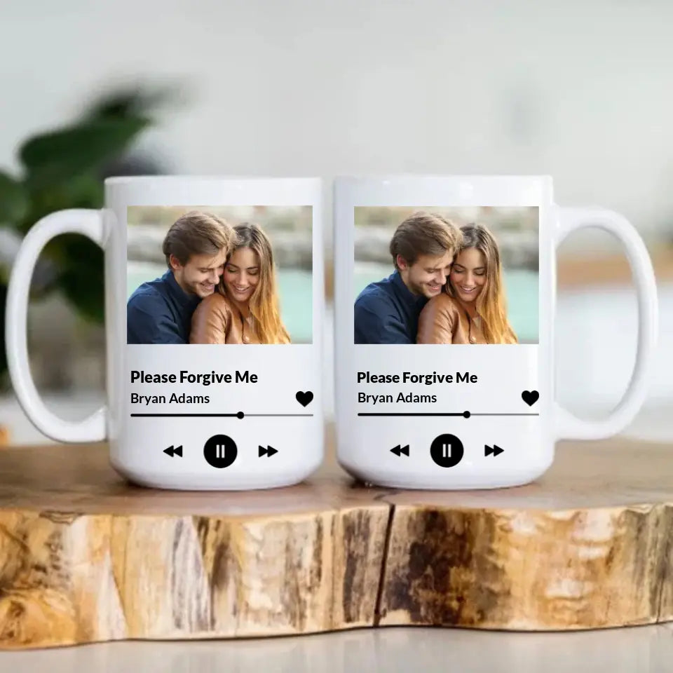 Please Forgive Me Upload Photo White Mug