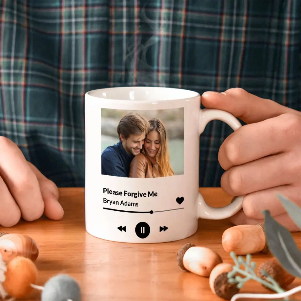 Please Forgive Me Upload Photo White Mug