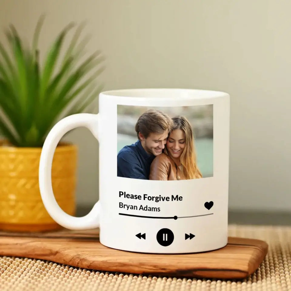 Please Forgive Me Upload Photo White Mug