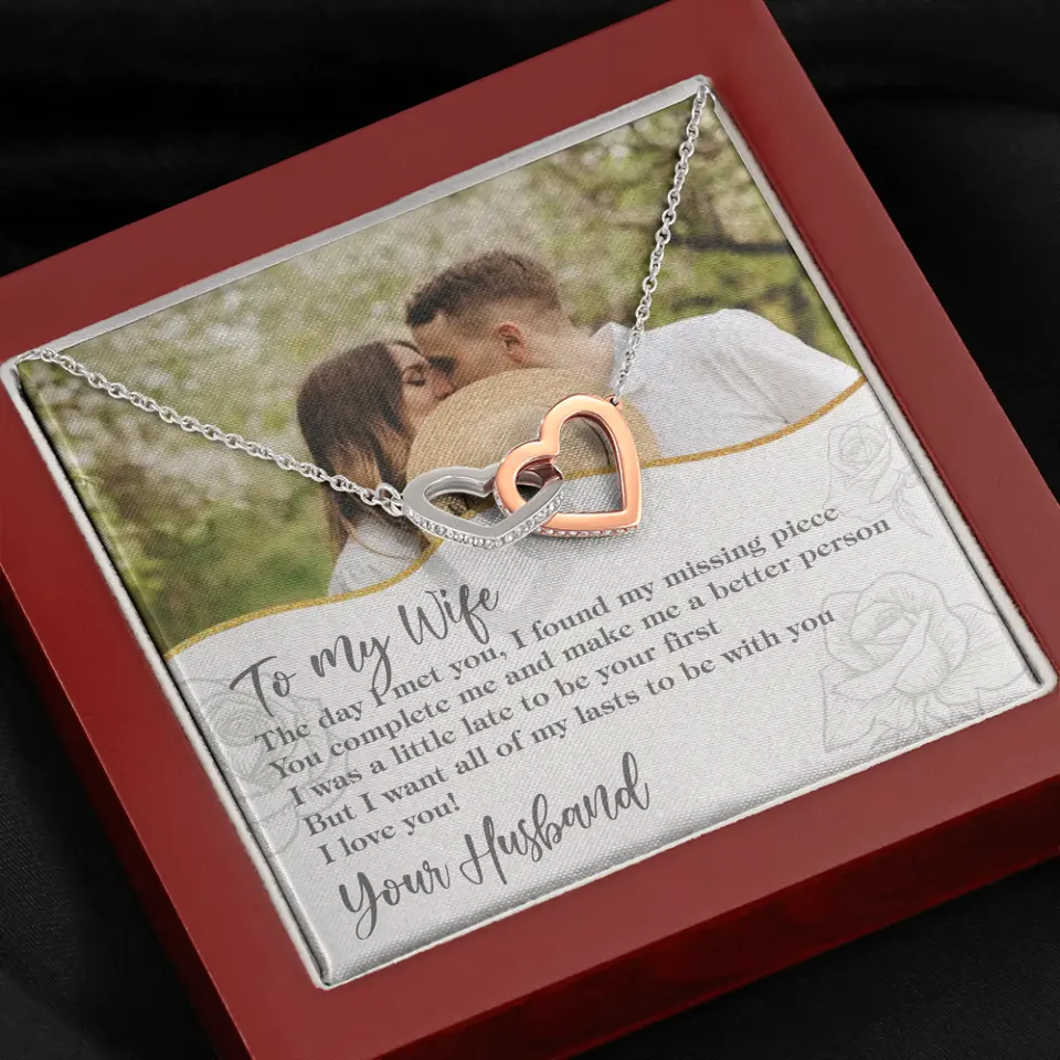 Personalized Valentine Gifts - The Day I Met You, I Found My Missing Piece Personalized Necklace