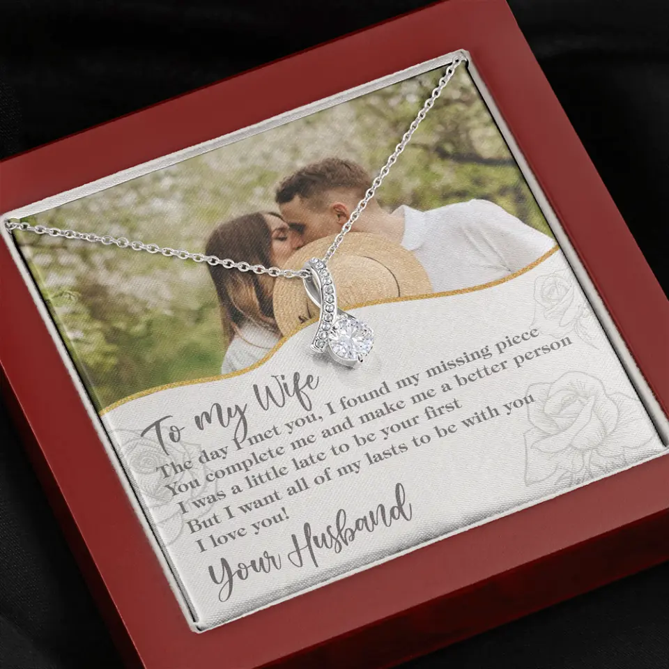 Personalized Valentine Gifts - The Day I Met You, I Found My Missing Piece Personalized Necklace