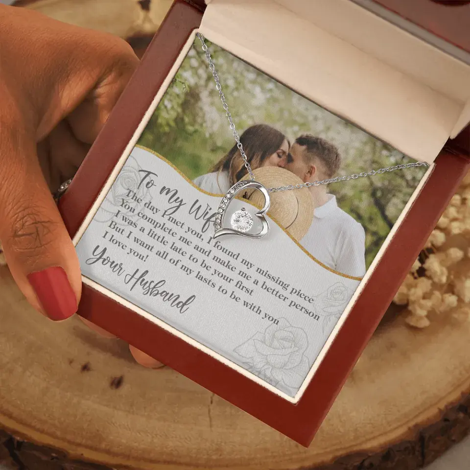 Personalized Valentine Gifts - The Day I Met You, I Found My Missing Piece Personalized Necklace