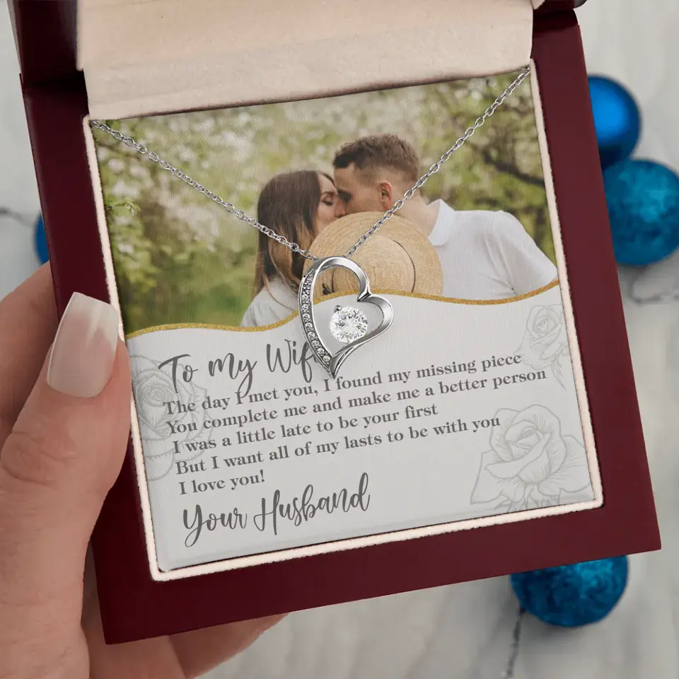 Personalized Valentine Gifts - The Day I Met You, I Found My Missing Piece Personalized Necklace