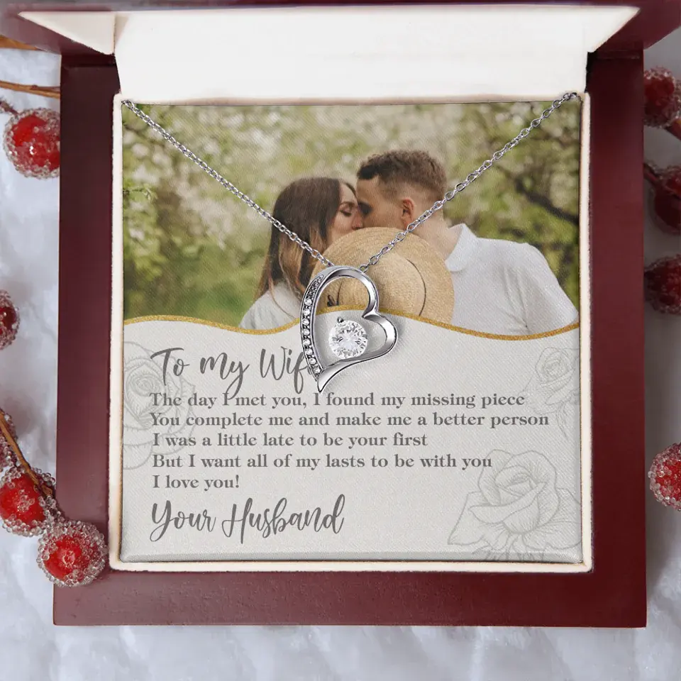 Personalized Valentine Gifts - The Day I Met You, I Found My Missing Piece Personalized Necklace
