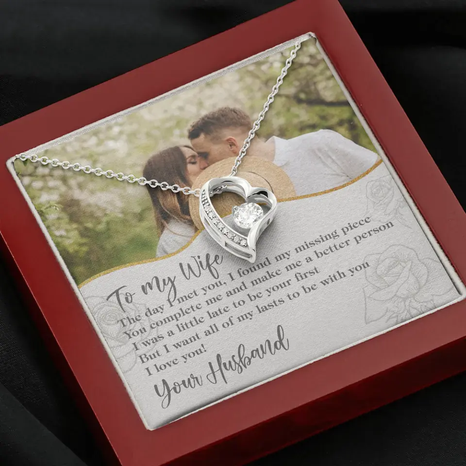 Personalized Valentine Gifts - The Day I Met You, I Found My Missing Piece Personalized Necklace