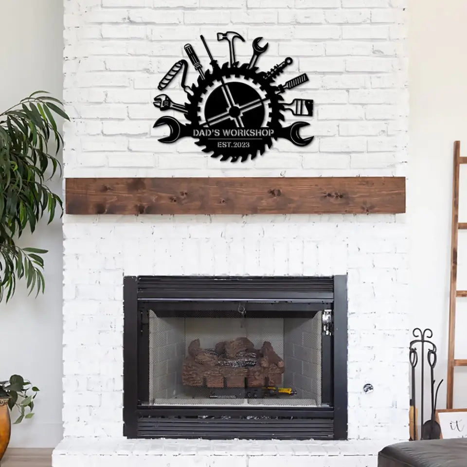 Dad's Workshop Personalized Metal Sign