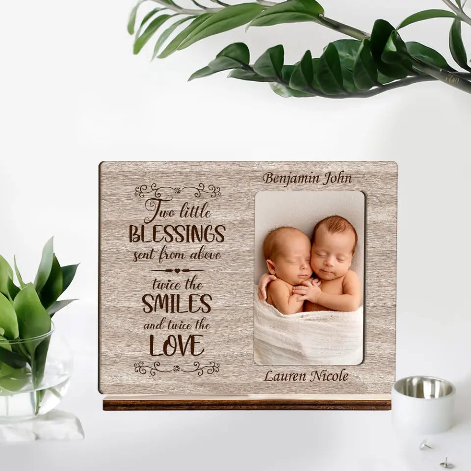Two Little Blessings Custom Wooden Plaque