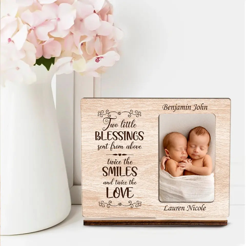 Two Little Blessings Custom Wooden Plaque