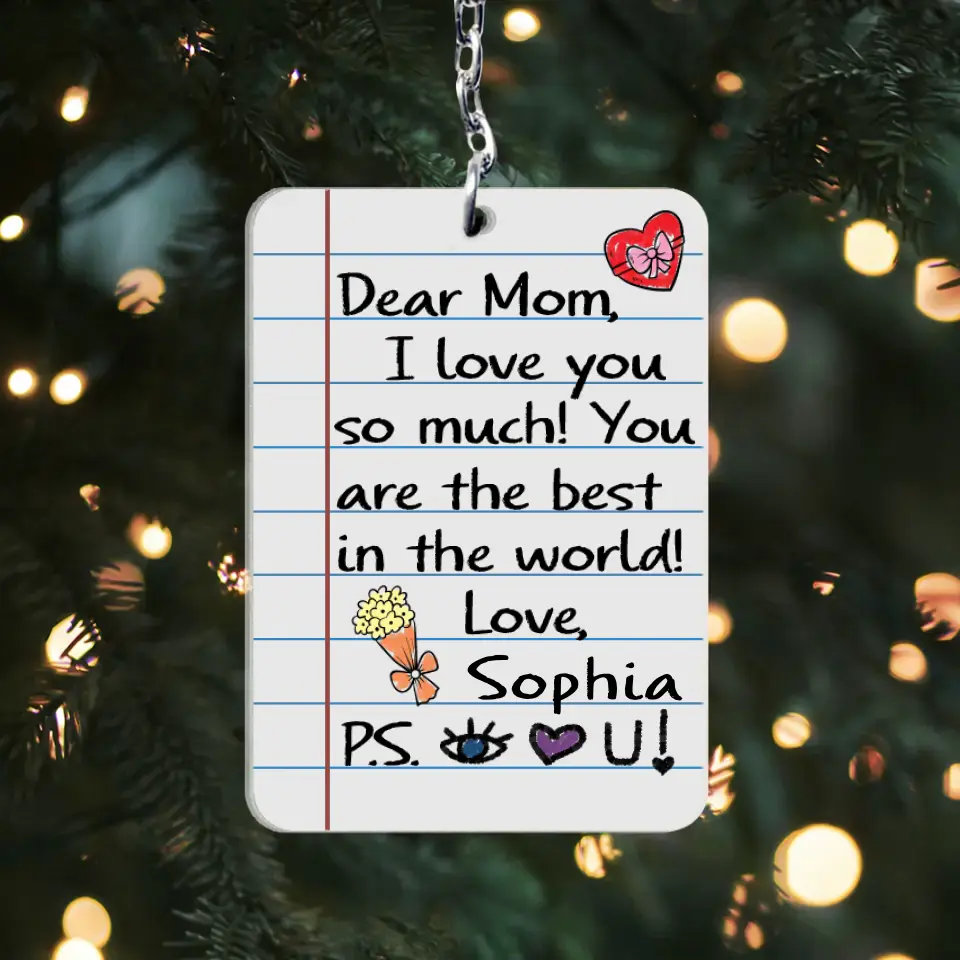 Cute Handwriting Acrylic Keychain Gift from Kid to Mom for Mother's Day