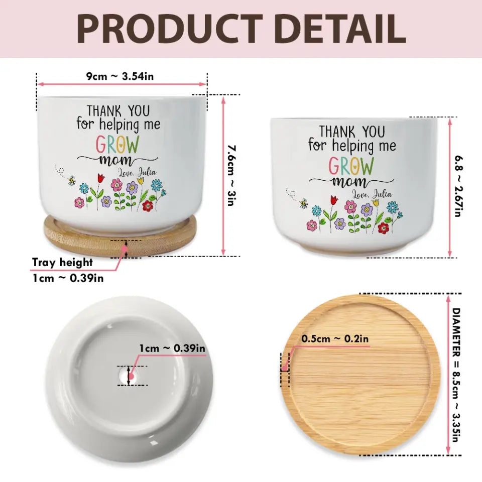 Thank You For Helping Us Grow Personalized Plant Pot