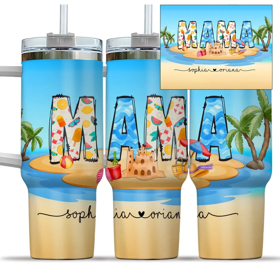 Mama Summer Vibes Personalized Tumbler