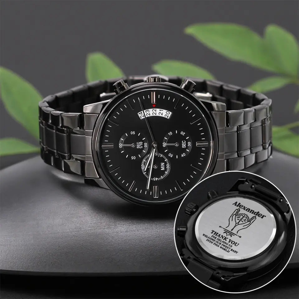 Appreciation Thank You Gifts for OB-GYN Doctor Engraved Stainless Steel Watch