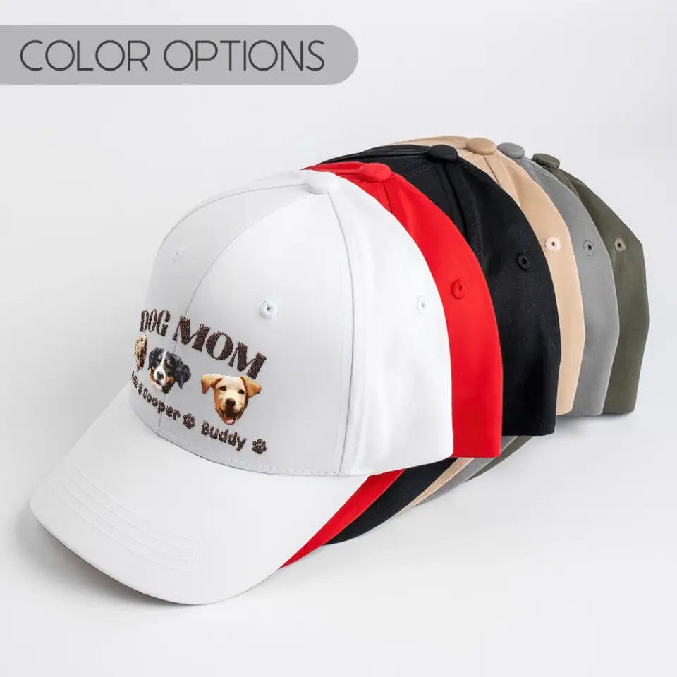 Personalized Dog Face with Name Gift for Dog Mom Embroidered Cap