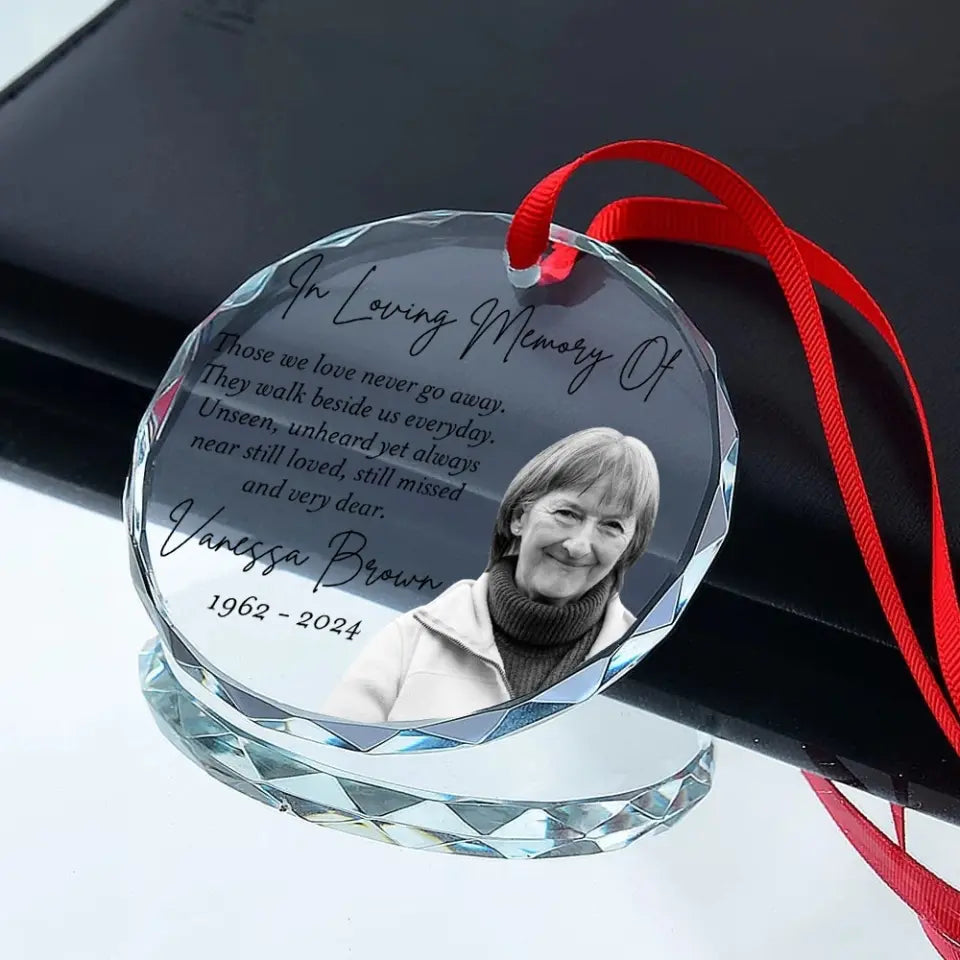 Remembrance Gifts In Loving Memory of Custom Glass Ornament for Loss of a Loved One