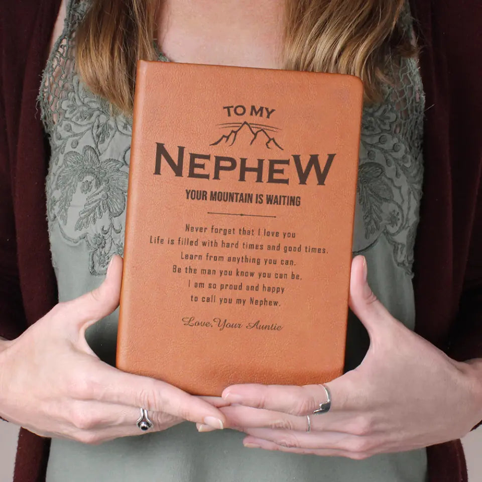 Inspiring Poem for Son/Nephew Leather Journal Birthday Graduation Gifts