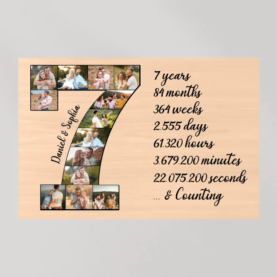 7 Years And Counting Upload Photo Canvas and Poster