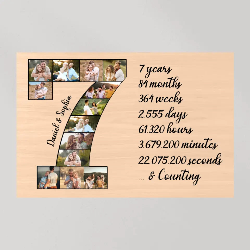 7 Years And Counting Upload Photo Canvas and Poster