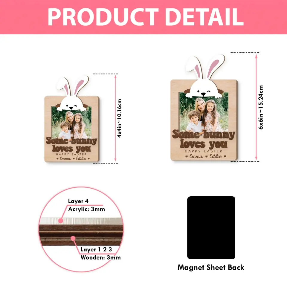 Easter Gift for Mom from Kid Fridge Photo Magnet Some Bunny Loves You