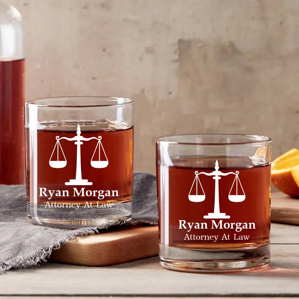 Attorney At Law Custom Bar Glass