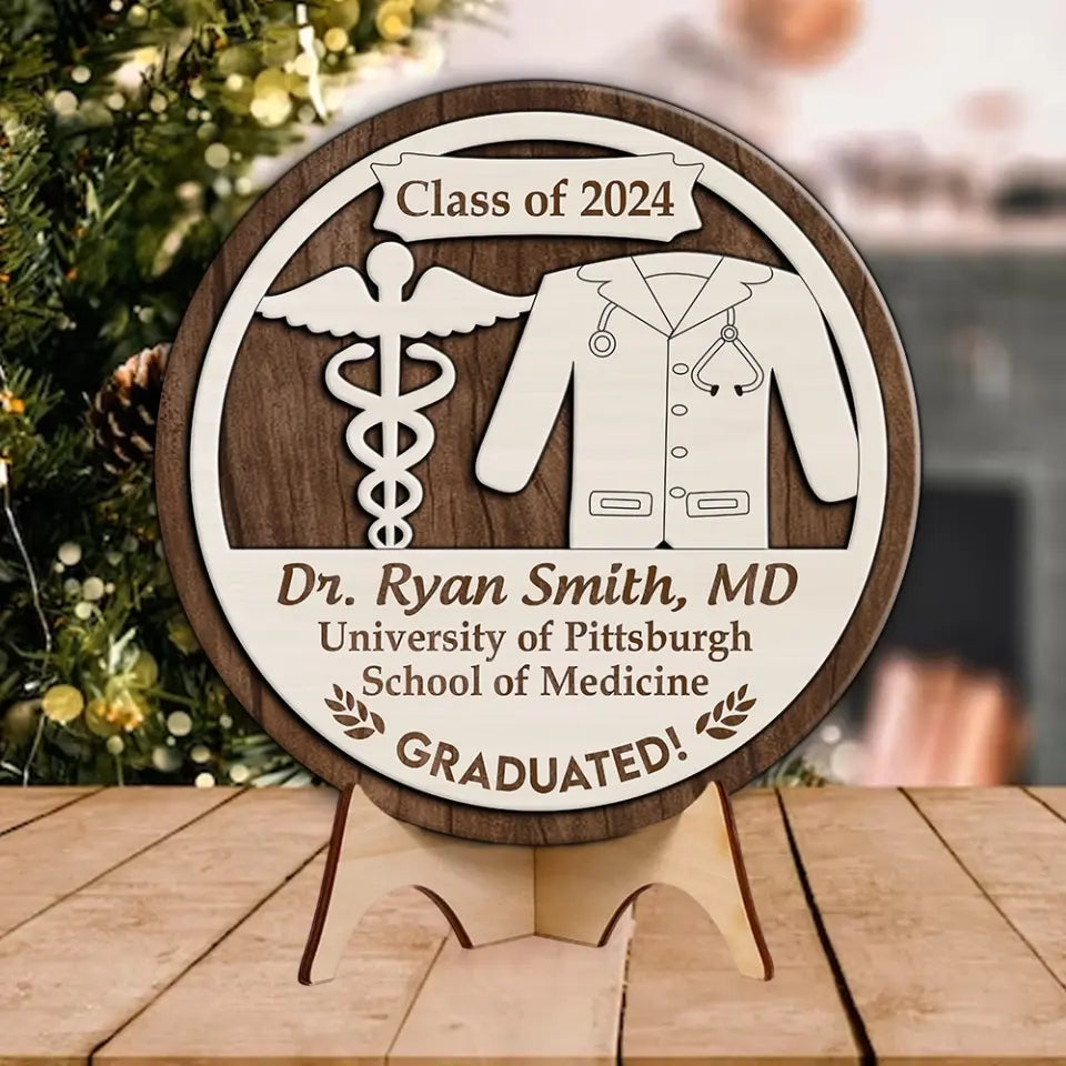 Class Of 2025 Medical Students Custom Wooden Art Graduation Gift
