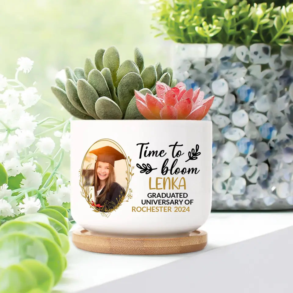 Congrats Graduation Gift for Girlfriend Daughter Ceramic Plant Pot