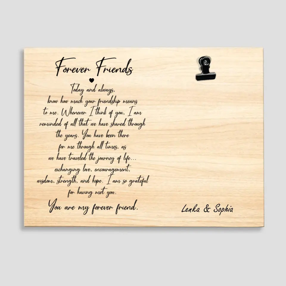 Friendship Anniversary Gift for Friend Photo Clip Frame Sentimental BFF Gifts