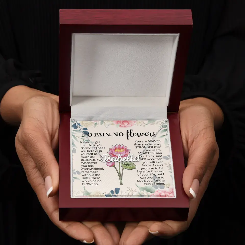 Personalized Birth Month Flowers Name Necklace Inspiring Gift for Women