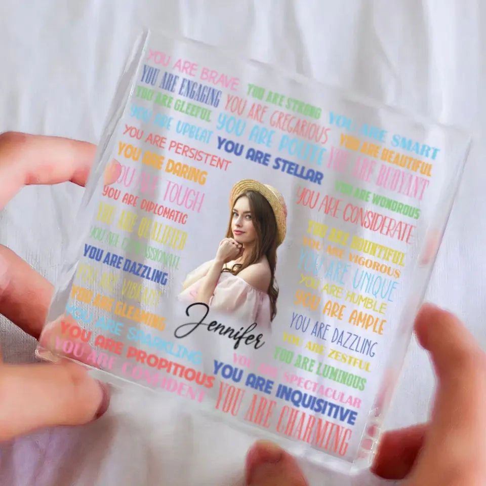Encouraging Acrylic Plaque Birthday Gift for Girls Custom Name & Photo