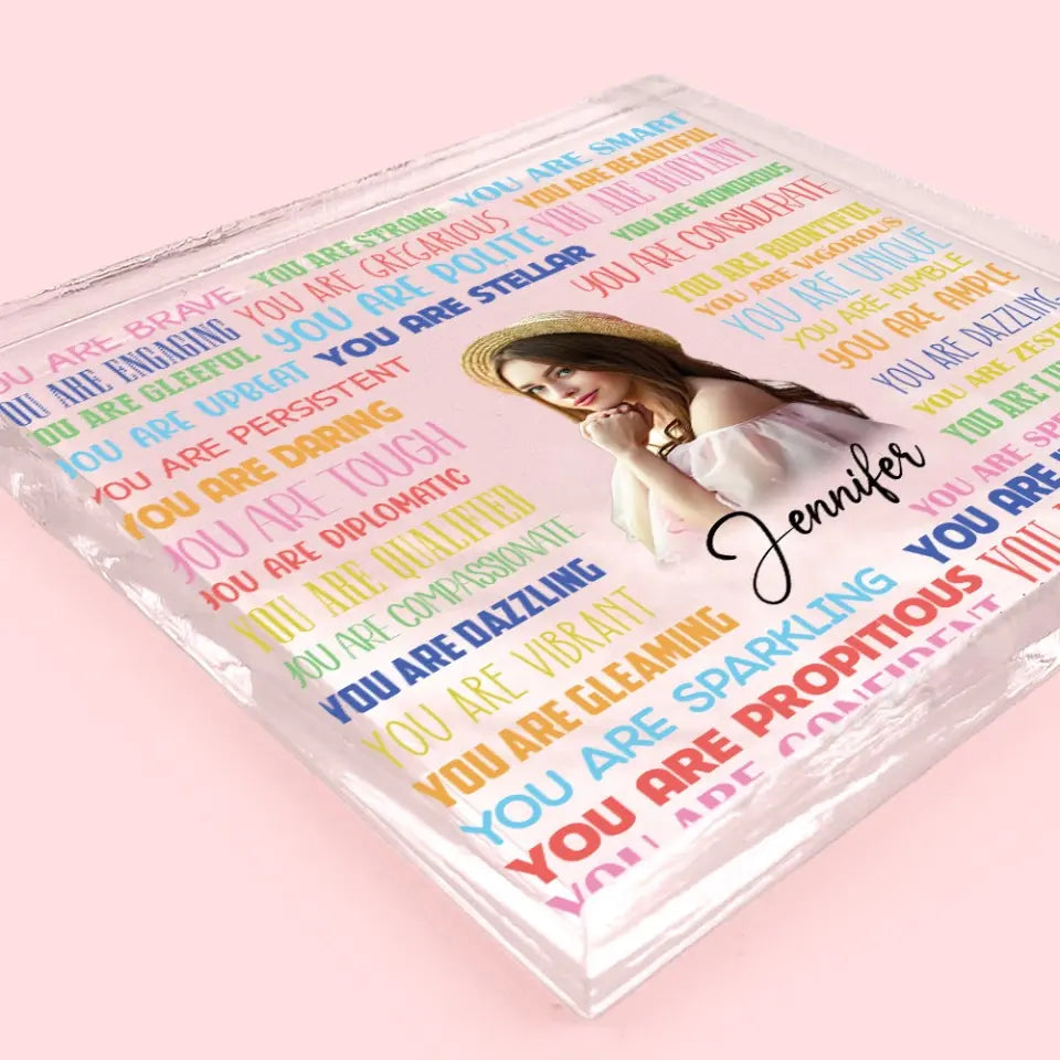 Encouraging Acrylic Plaque Birthday Gift for Girls Custom Name & Photo
