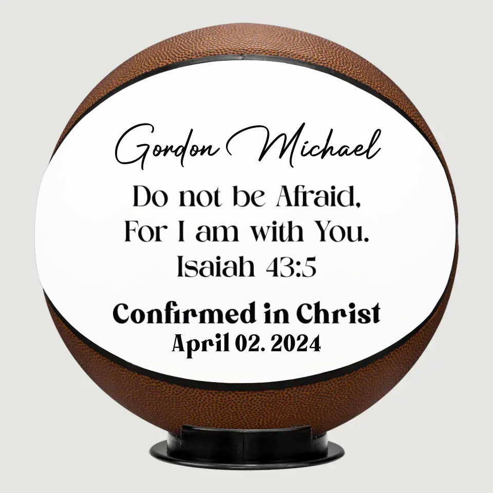Confirmed in Christ Basketball Gift for Boys Personalized Name & Date