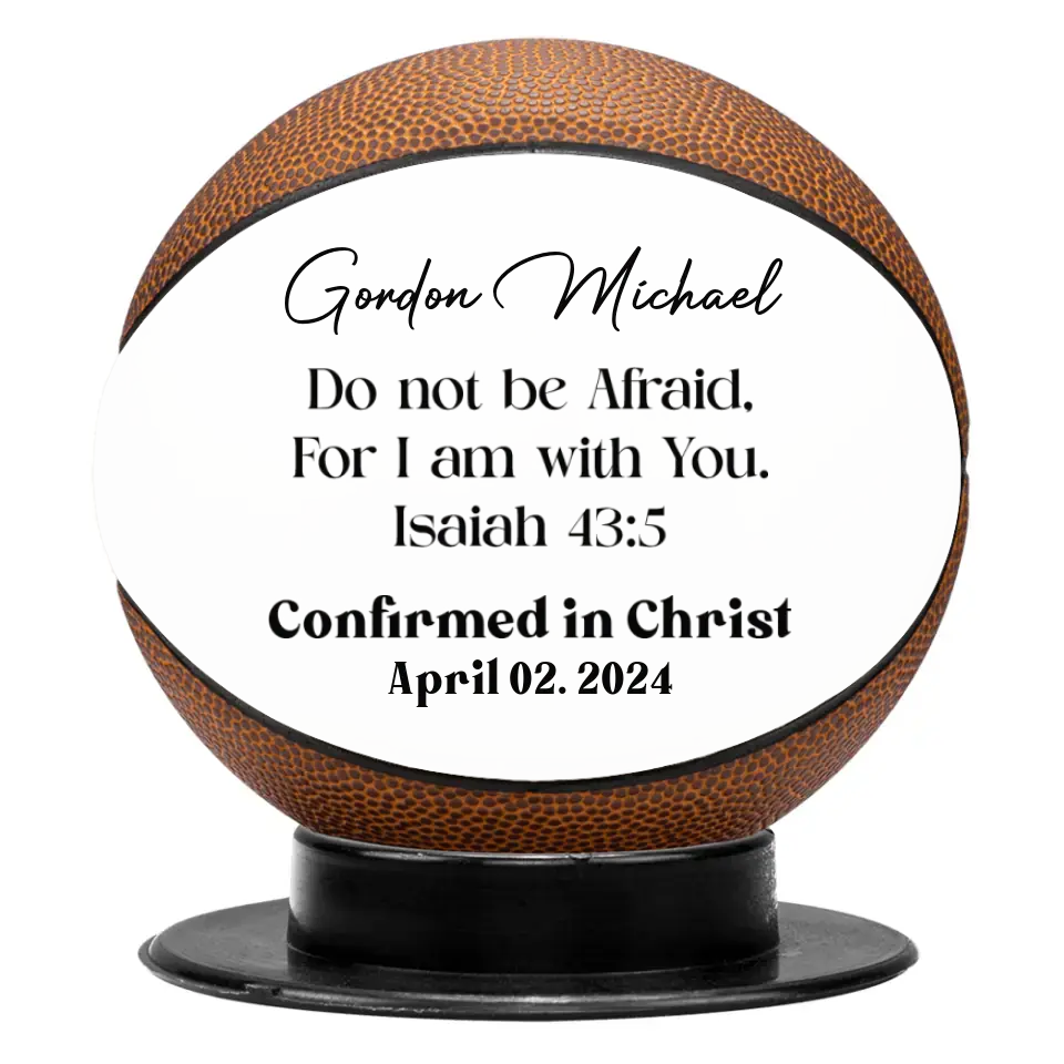 Confirmed in Christ Basketball Gift for Boys Personalized Name & Date