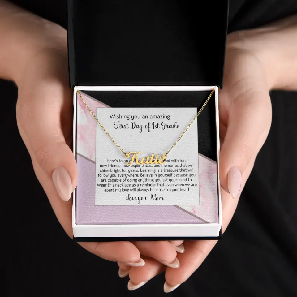 First Day Of The First Grade Custom Name Necklace