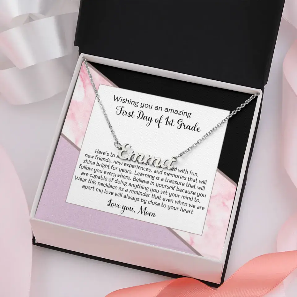 First Day Of The First Grade Custom Name Necklace