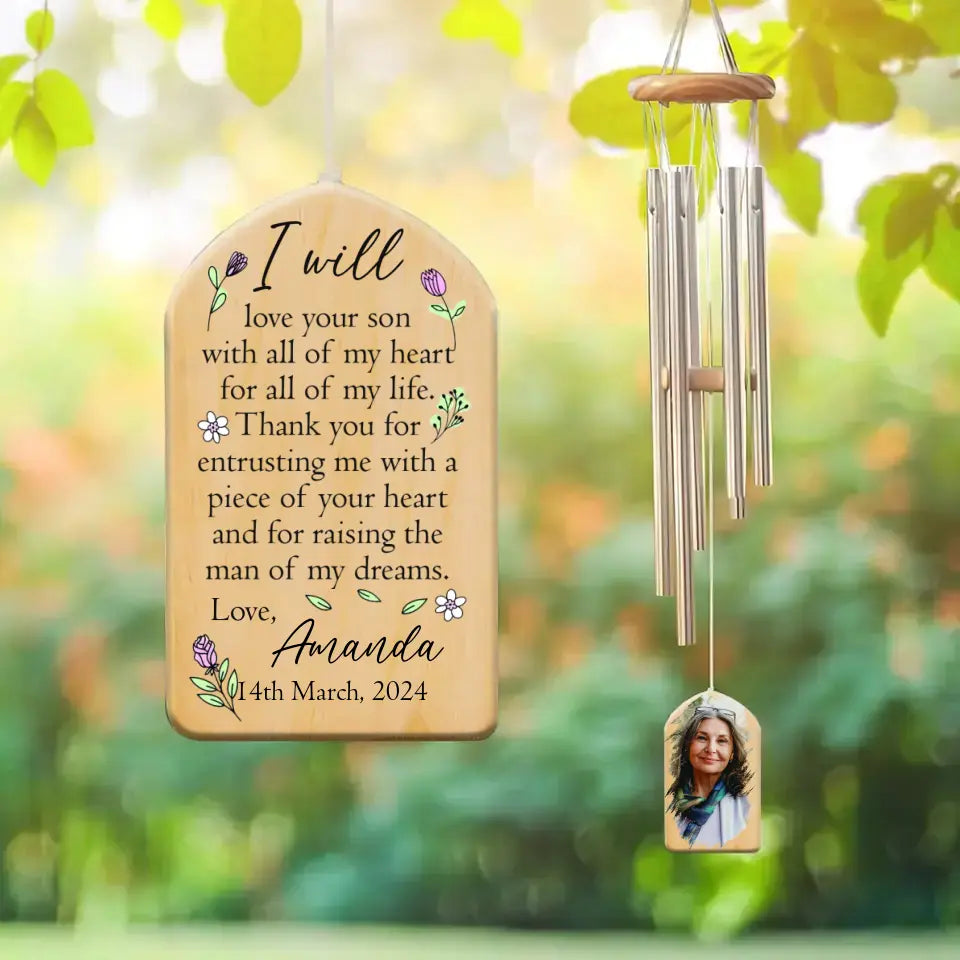 Gift for Mother- In- Law Thank You for Raising the Man of My Dreams Wind Chimes