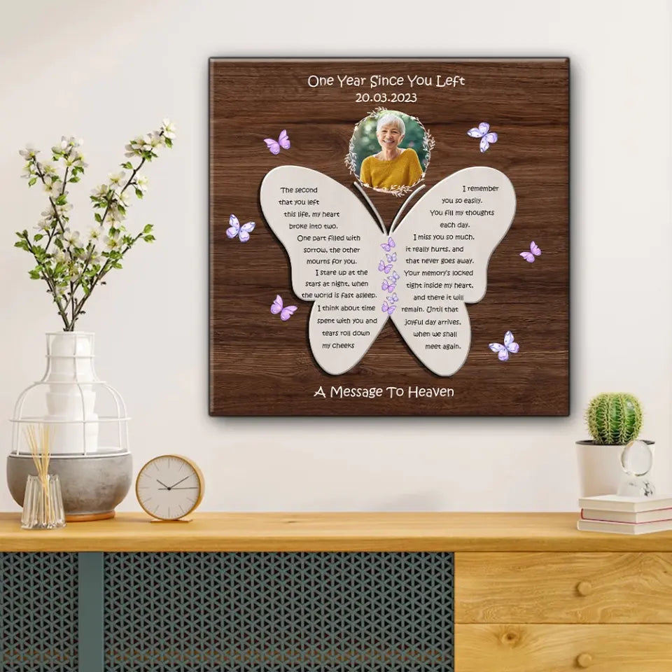 One Year Since You Left Custom Wooden Art Memorial Gift
