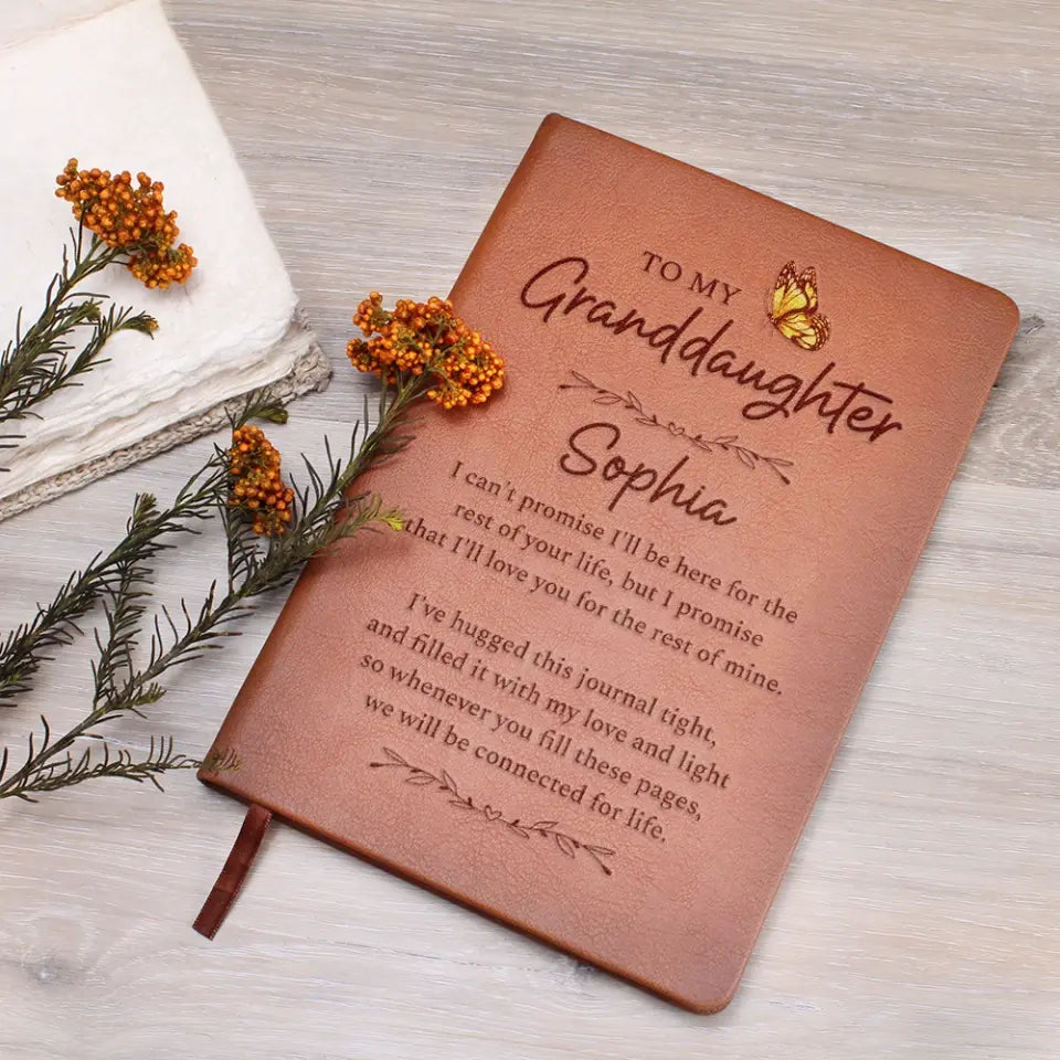 To My Granddaughter Personalized Graphic Leather Journal