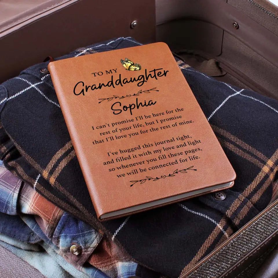 To My Granddaughter Personalized Graphic Leather Journal