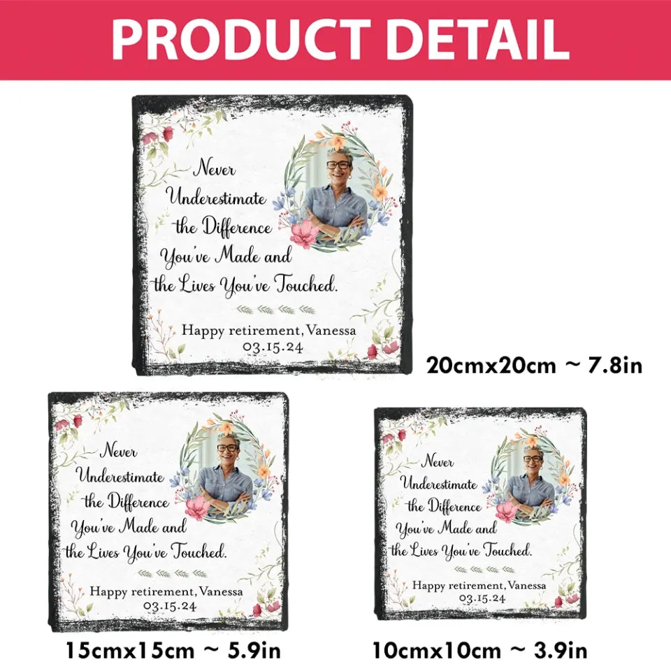 Happy Retirement Keepsake for Boss Coworker Personalized Photo Stone