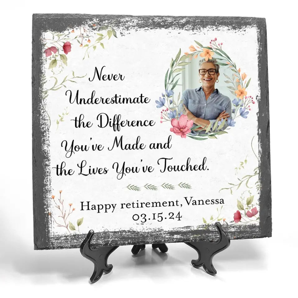 Happy Retirement Keepsake for Boss Coworker Personalized Photo Stone