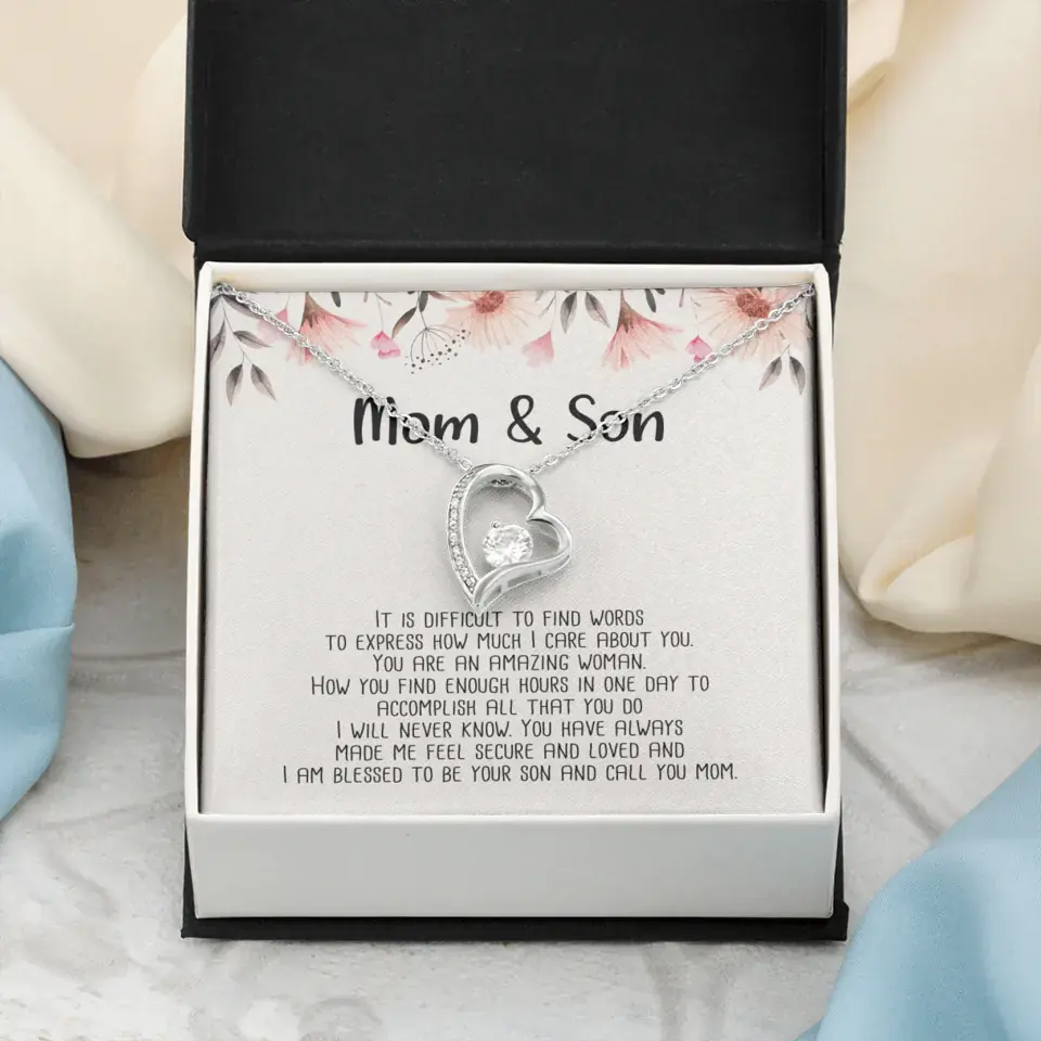 Mom & Son Message from Son to Mommy Necklace Gift for Mother's Day Birthday