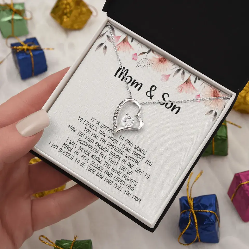Mom & Son Message from Son to Mommy Necklace Gift for Mother's Day Birthday