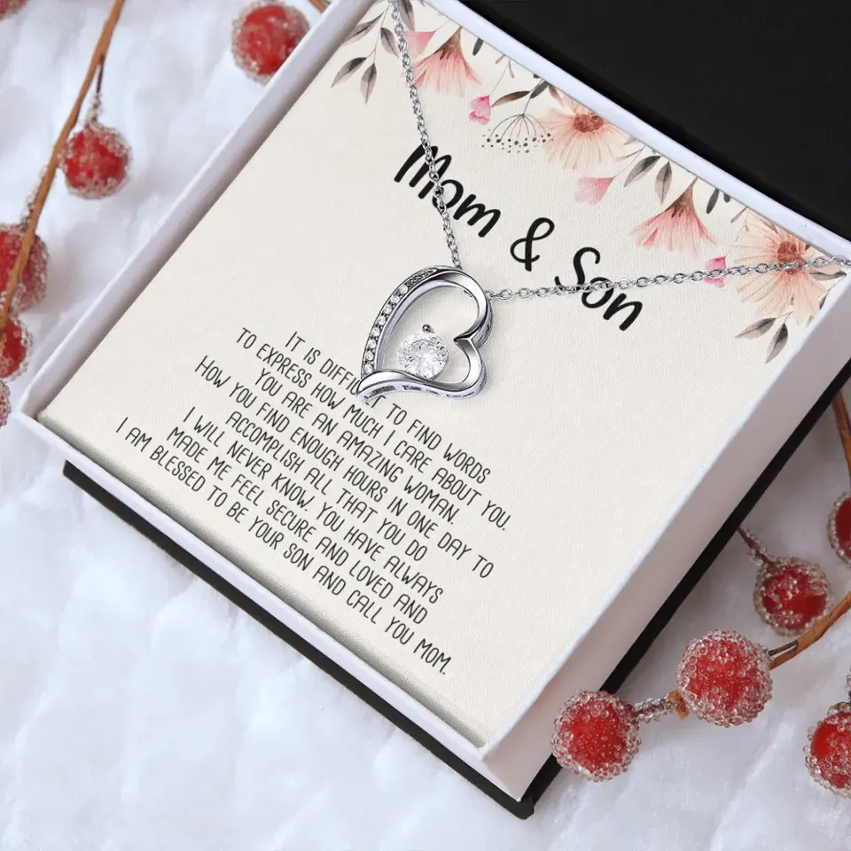 Mom & Son Message from Son to Mommy Necklace Gift for Mother's Day Birthday
