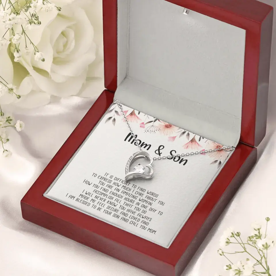 Mom & Son Message from Son to Mommy Necklace Gift for Mother's Day Birthday