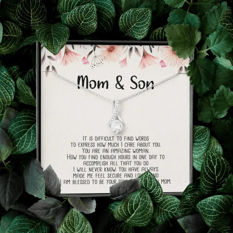 Mom & Son Message from Son to Mommy Necklace Gift for Mother's Day Birthday