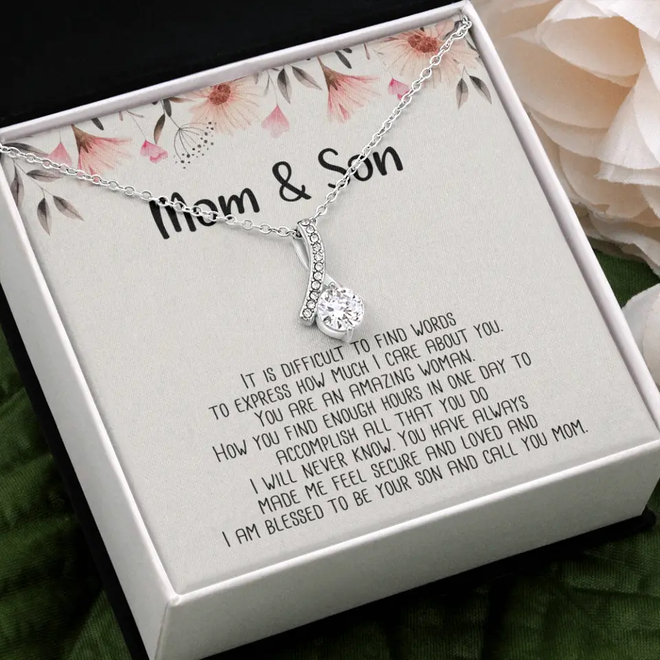 Mom & Son Message from Son to Mommy Necklace Gift for Mother's Day Birthday