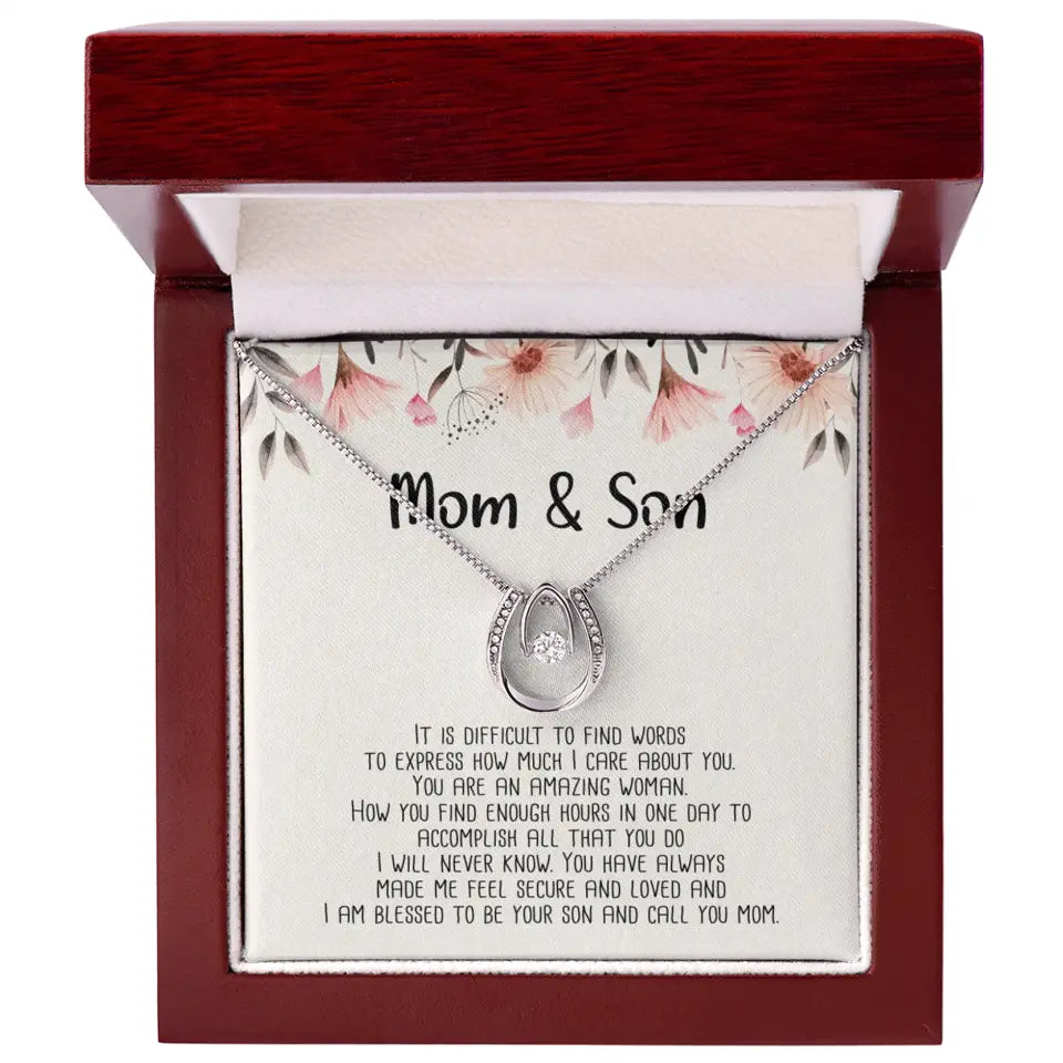 Mom & Son Message from Son to Mommy Necklace Gift for Mother's Day Birthday