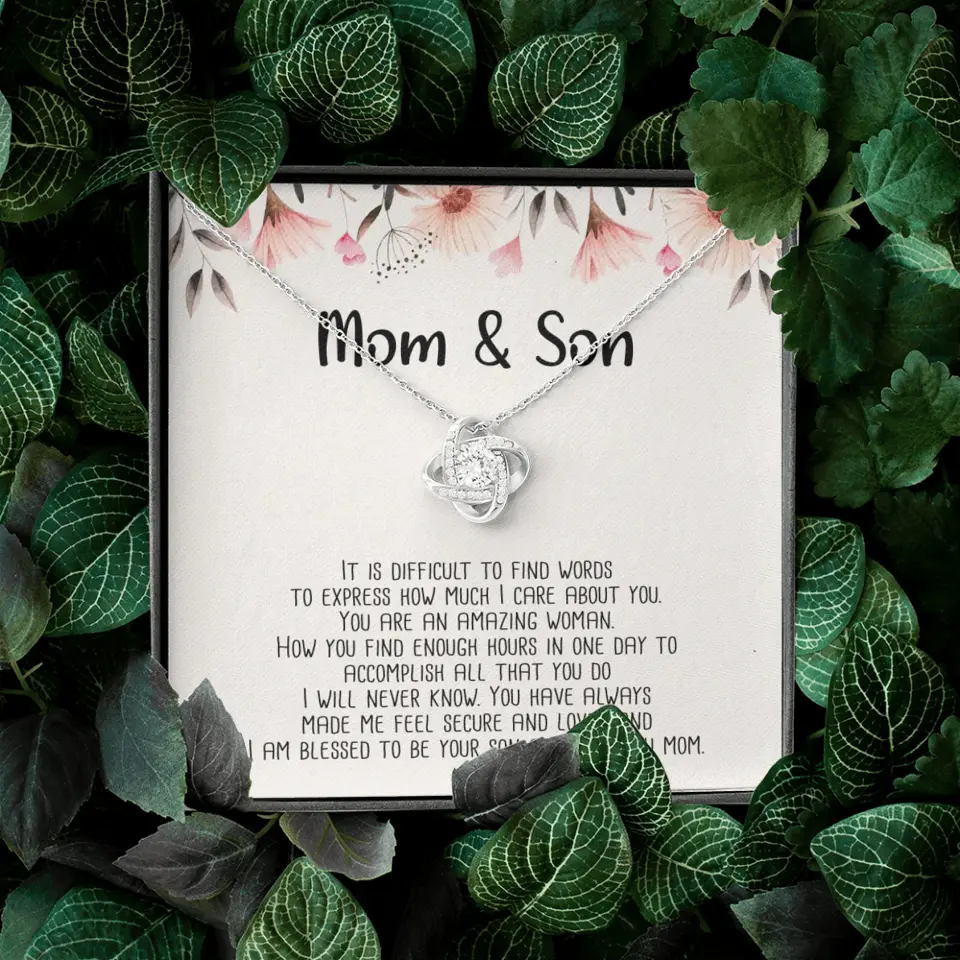 Mom & Son Message from Son to Mommy Necklace Gift for Mother's Day Birthday